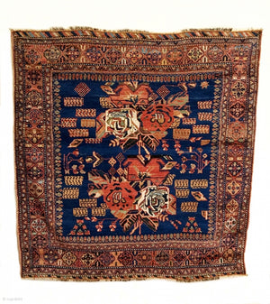 4’7” X 4’5” 19th Century Afshar Rug