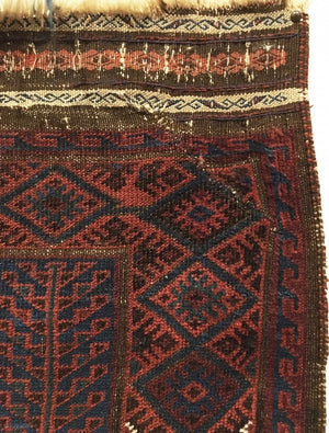 3’3" X 4’9" 19th Century Baluch Prayer Rug