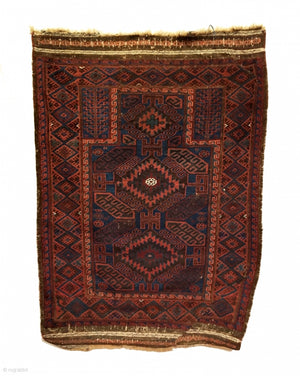 3’3" X 4’9" 19th Century Baluch Prayer Rug