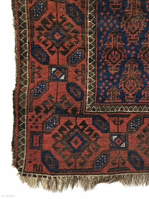 4’8” X 3’2” 19th Century Antique Baluch Rug