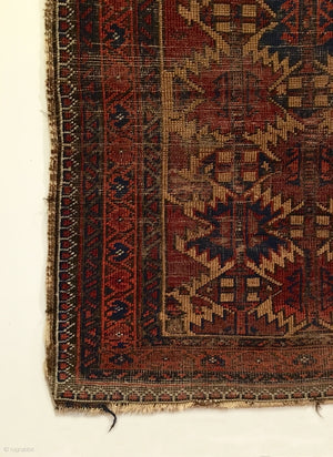 4’3” X 2’7” 19th Century Antique Baluch Rug