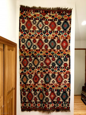 9’2” X 4’7” 19th Century Antique Shirvan Kilim 