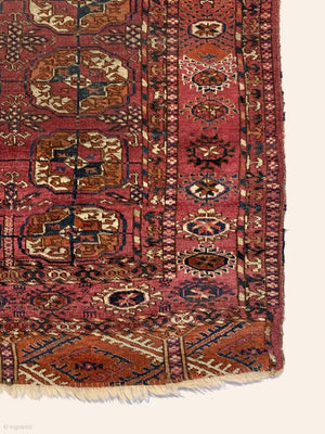 4’0” X 3’7” 19th Century Antique Tekke Rug