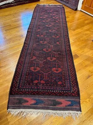 3’9” X 12’10” 19th Century Baluch Chakhansur Long Rug