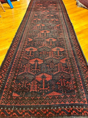 3’9” X 12’10” 19th Century Baluch Chakhansur Long Rug