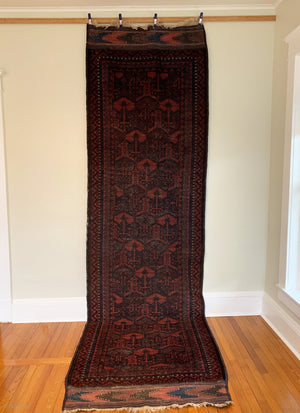 3’9” X 12’10” 19th Century Baluch Chakhansur Long Rug