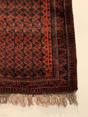 4'3" X 2'11" 20th Century Baluch Prayer Rug