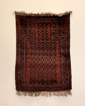 4'3" X 2'11" 20th Century Baluch Prayer Rug