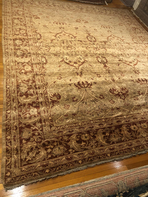 14'3" x 11'9" Abrashed Vintage Ushak Carpet