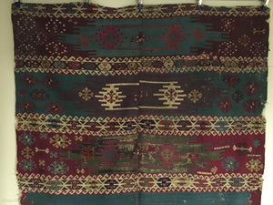 10'7" X 4'4" Anatolian Aleppo Kilim