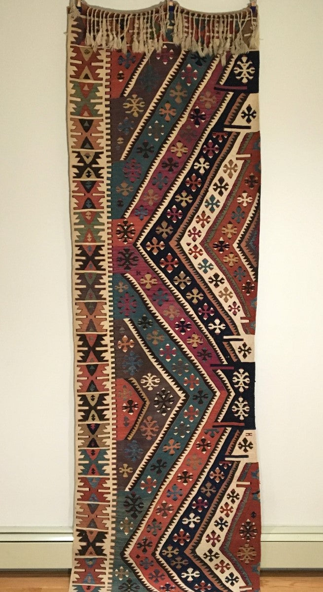 13'11" X 2'8" Anatolian Rashwan Kilim