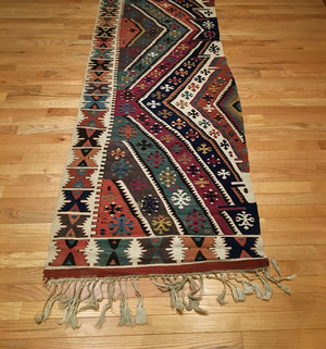 13'11" X 2'8" Anatolian Rashwan Kilim