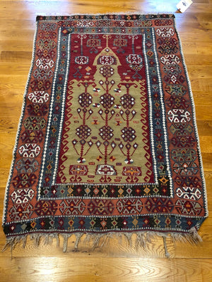 5'3" X 2'8" Anatolian Turkish Prayer Kilim