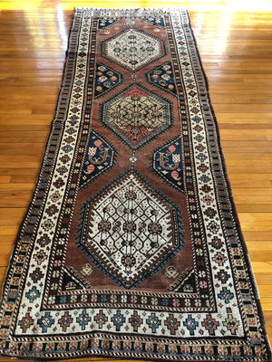 10'10" X 4' Antique 19th Century Azerbaijan Runner