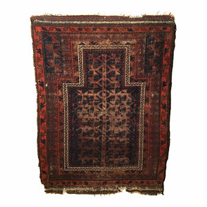 2'11" X 3'11" Antique Afghan Timuri Tribal Rug