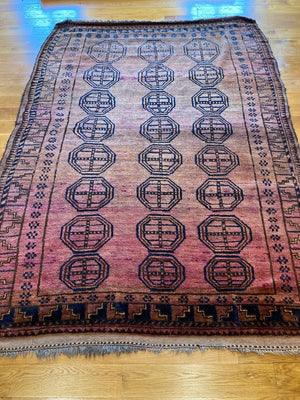 7'4" x 5'2" Antique Afghan Tribal Rug