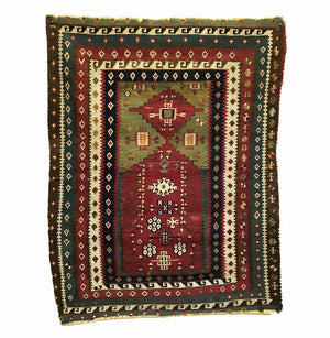 2'8" X 3'6" Antique Anatolian Turkish Small Rug