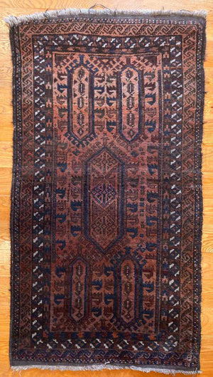 4'9" X 2'7" Antique Baluch Rug