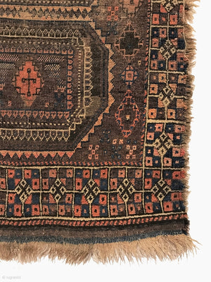 3'10" X 2'9" Antique Baluch Rug