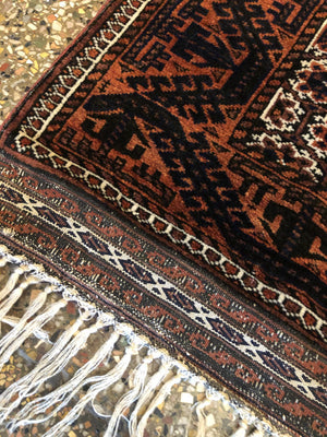 7' X 3'2" Antique Belouch Long Rug