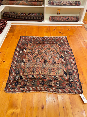 3'3" X 3'10" Antique Bergama Rug