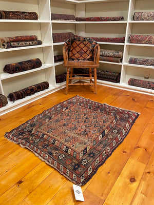 3'3" X 3'10" Antique Bergama Rug