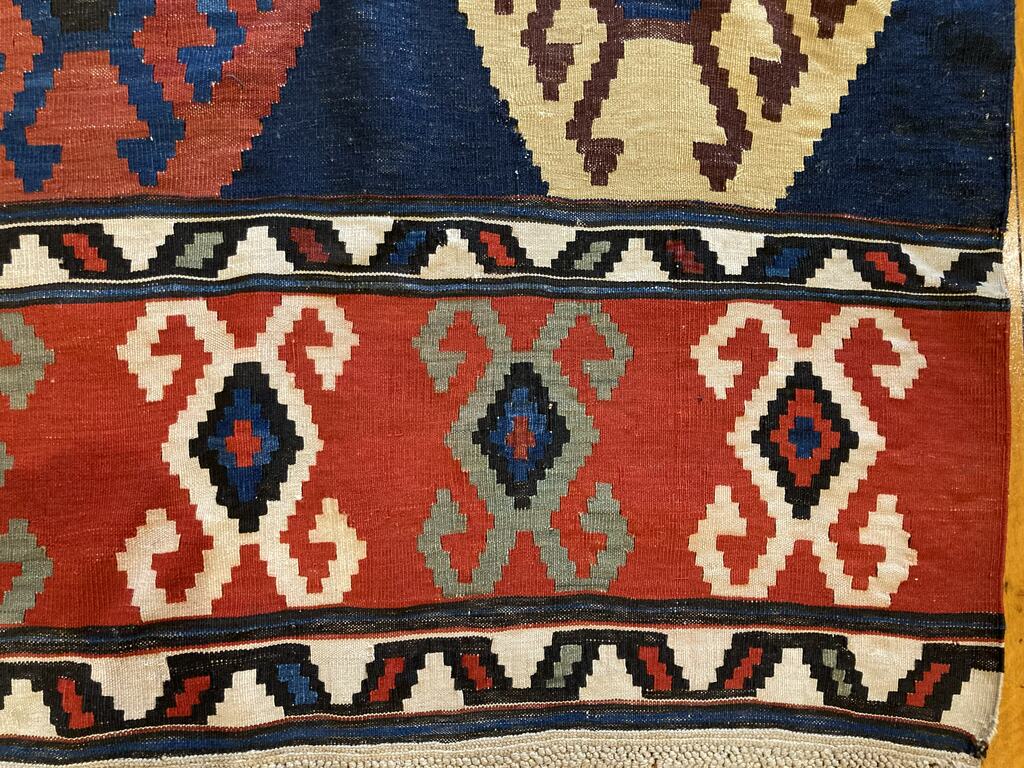 9'2" X 6'8" Antique Caucasian Kilim