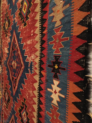 9’6" X 4’3" Antique Caucasian Kilim