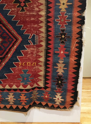 9’6" X 4’3" Antique Caucasian Kilim