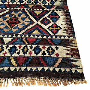 5'7" X 9'6" Antique Caucasian Shirvan Kilim