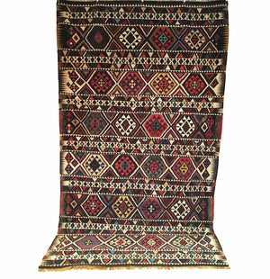 5'7" X 9'6" Antique Caucasian Shirvan Kilim