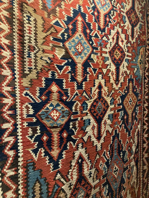 9'1" X 5'4" Antique Caucasian Shirvan Kuba Kilim