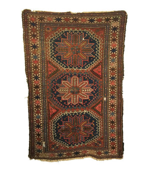 3'4" X 5'0" Antique Caucasian Shirvan Rug