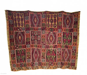 7’5" X 6’0" Antique Central Anatolian Kirsehir Kilim