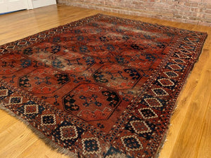 6'11" X 8'2" Antique Ersari Carpet