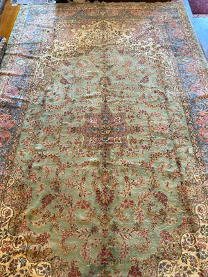 19'11" X 10'9" Antique Kerman Long Carpet