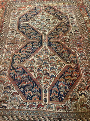 4'7" X 6'2" Antique Khamseh Bird Rug [SH-165]