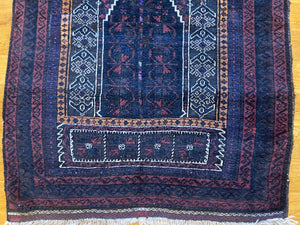 4'6" X 3'3" Antique Koudani Baluch Prayer Rug