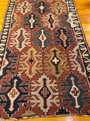 4'8" X 9'11" Antique Kuba Shirvan Kilim [SH-030]