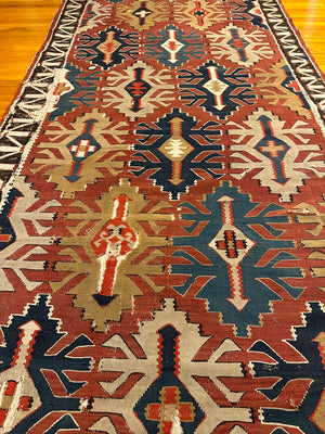 4'8" X 9'11" Antique Kuba Shirvan Kilim [SH-030]