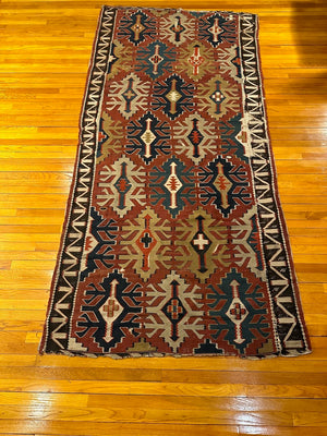 4'8" X 9'11" Antique Kuba Shirvan Kilim [SH-030]