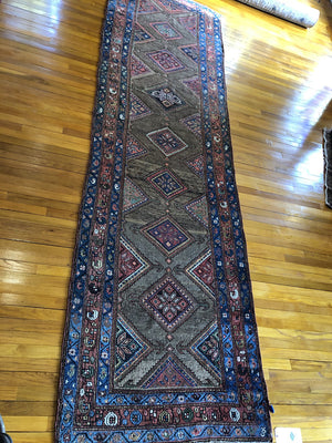 13' X 3'10" Antique Kurd Koliai Runner