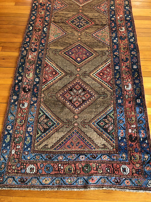 13' X 3'10" Antique Kurd Koliai Runner