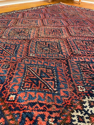 3'6" X 4'8" Antique Kurdish Rug