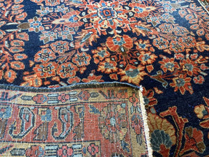 5' X 3'5" Antique Mahajiran Persian Sarouk Rug