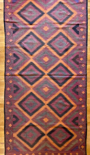 12'5" X 5'3" Antique Maimana Kilim