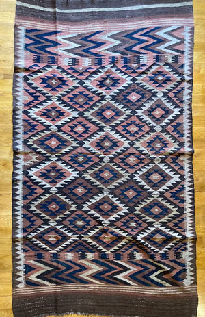 10'5" X 5'10" Antique Maimana Northern Afghan Kilim