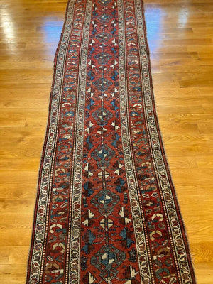 12'9" X 3'4" Antique Persian Bidjar Runner