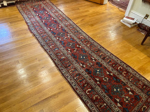 12'9" X 3'4" Antique Persian Bidjar Runner