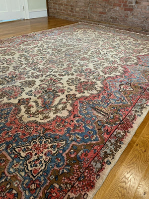 8'8" X 11'11" Antique Persian Kerman Carpet